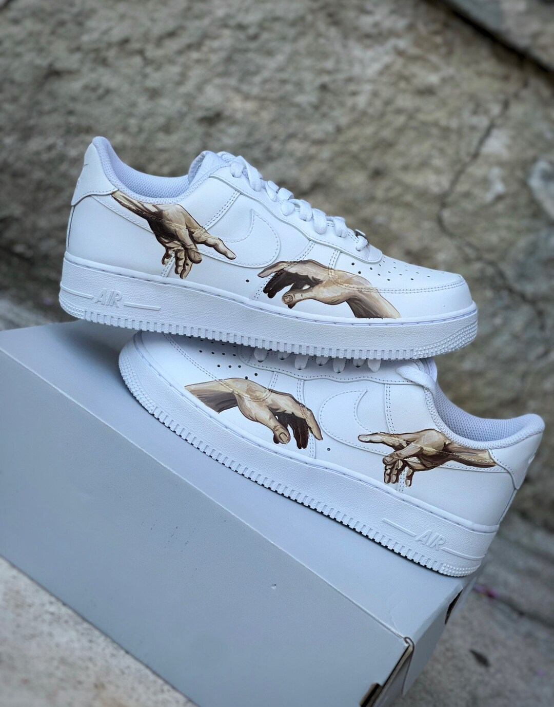 The Creation Custom Air Force 1 Shoes Custom Shoes Hand Painted Michelangelo Custom Kicks creation of Adam Etsy