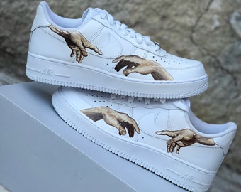 The Creation/ Custom Air force 1 shoes/ Custom Shoes/ Hand painted/ Michelangelo Custom kicks /Creation of Adam /