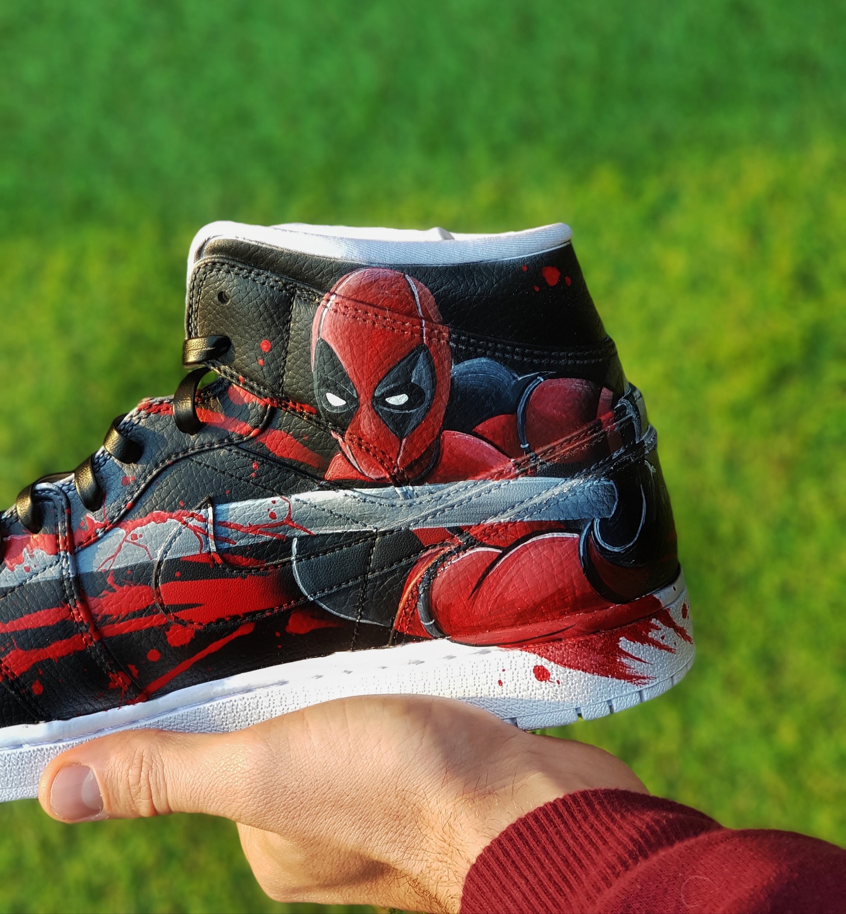 Custom Hand-painted Nike Sneakers: Wolverine Vs Deadpool - Etsy