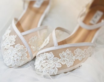 white lace wedding sandals