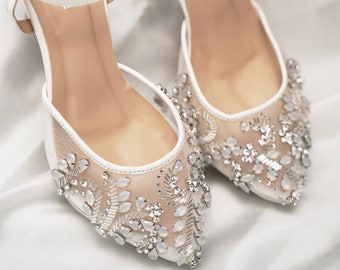 crystal flat shoes