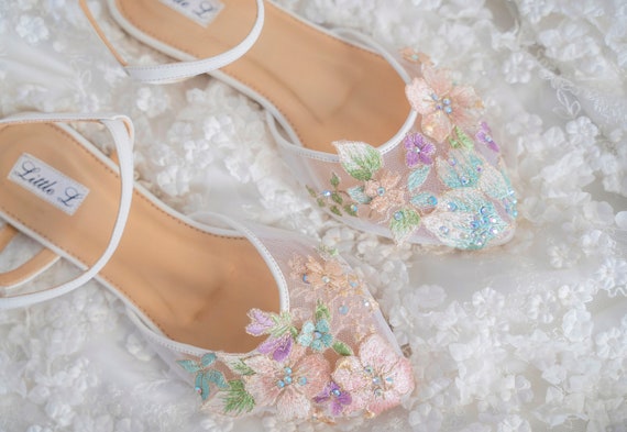 3d flower heels