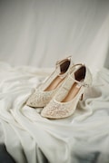 Wedding Shoes Bridal Bride Broken White Abstract Lace Shoes Ivory Pearl and Rhinestone Custom Flat or heels product logo