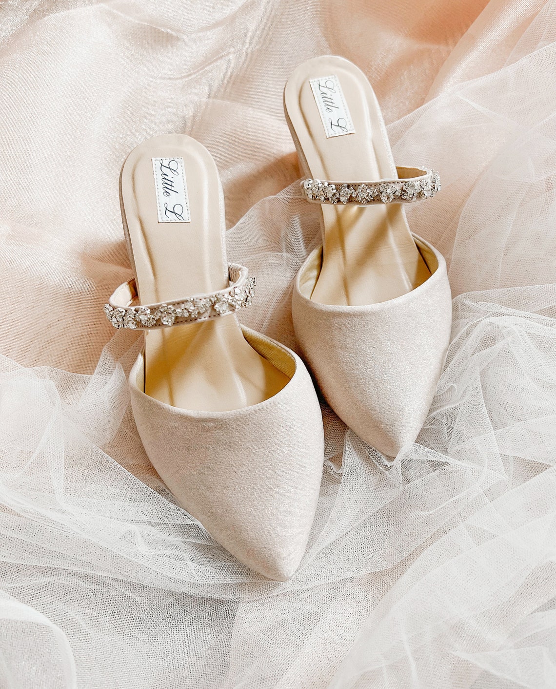 Wedding Shoes Gold Champagne Crystal Brides Sandal Shoes image 3