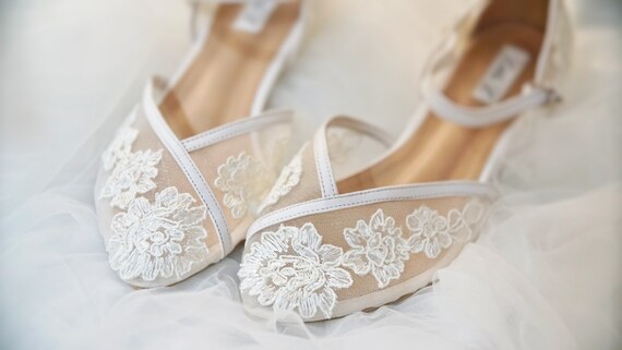 Wedding Shoes Transparent Flower White 