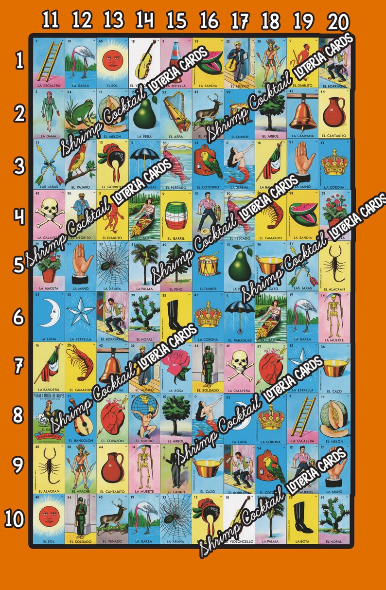 LOTERIA CARD 5 Pack Bundle DIGITAL Theme Cards Custom Etsy