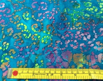 100% Cotton Batik blue, pink, green, orange