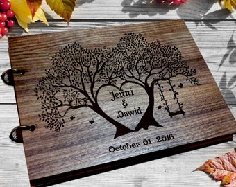 Wedding Guest Book - 313.1 - custom wedding book wood / Guest Book Wedding Gift / guest book family tree / wedding photo albom