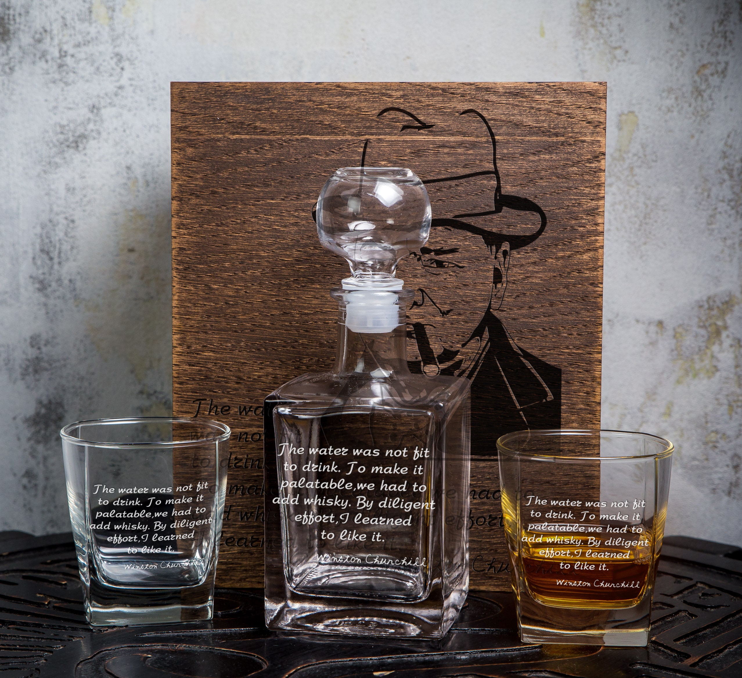 Whiskey Decanter Set 183/1 Famous Quote Personalized Etsy
