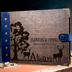 Wedding Guest Book Wooden Personalized Guest Book Wedding Always Rustic  Guest Book Wood Photo Album Wedding gift Wizardry Guest Book