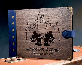 Handmade Wood Wedding Guest Book – Fairytale Keepsake Photo Album