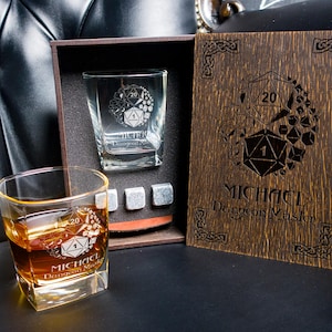 Rpg Dragons Personalized whiskey gift set - 65/1 - game Master gift.