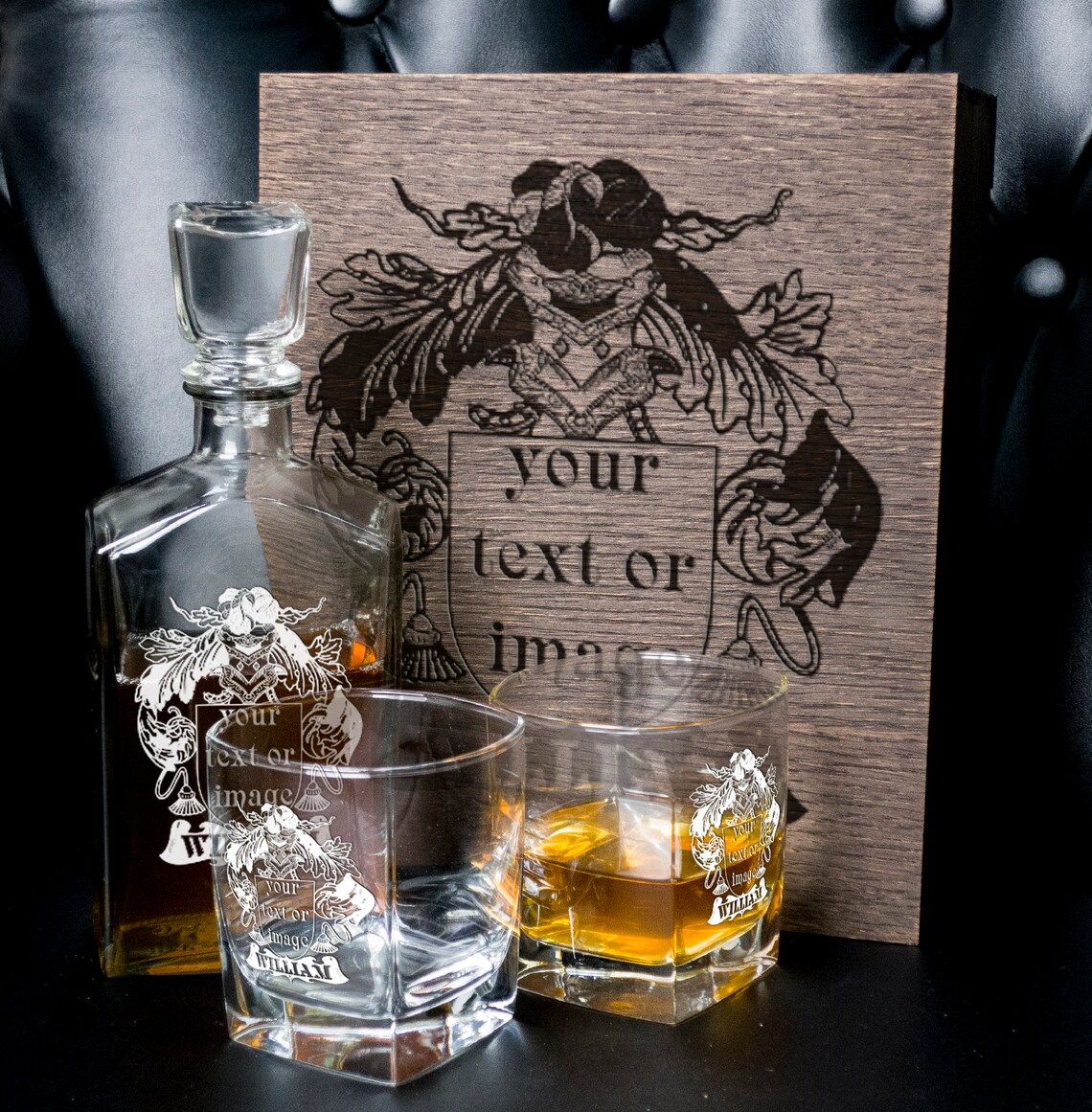 Personalized whiskey gift set 161 Gift for him Decanter Etsy