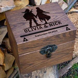 Caixa de cartão de madeira - 434.1 - LOZ Caixa de cartão de casamento personalizada Porta-cartão de casamento Caixa de cartão de presente de casamento com cadeado