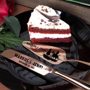 Set da taglio per torta nuziale Country Cowboy Set di coltelli personalizzati per amanti dei cavalli Regalo di nozze Set da portata per torta Regalo di nozze Country