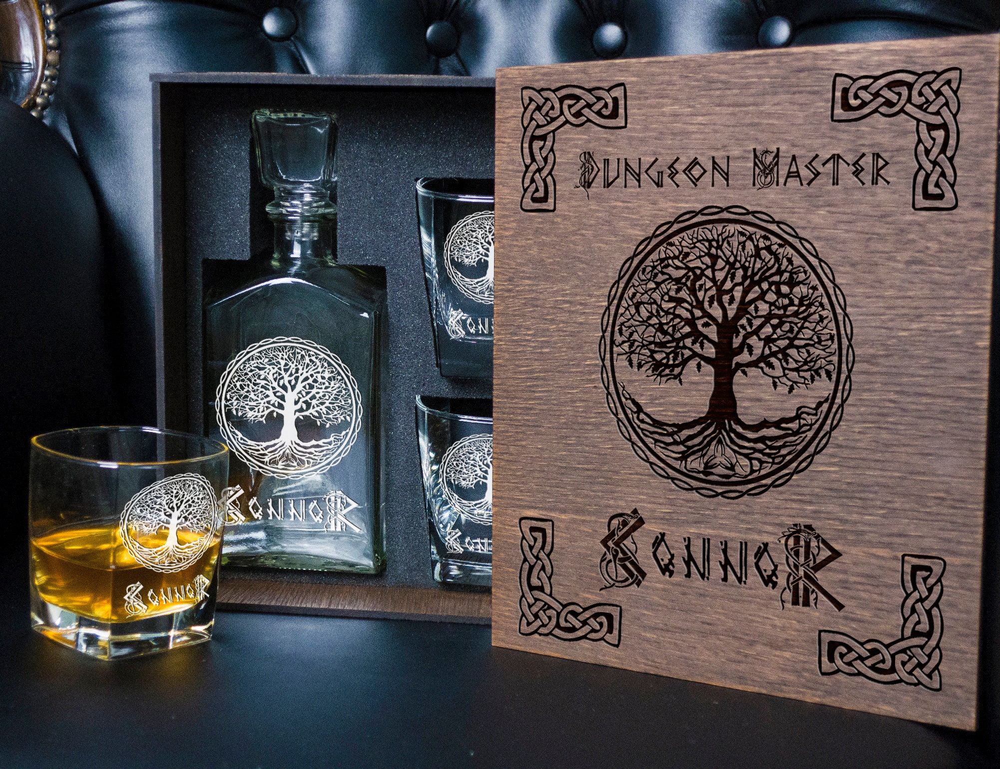 Personalized whiskey gift set 66/1 Decanter 2 Whiskey Etsy