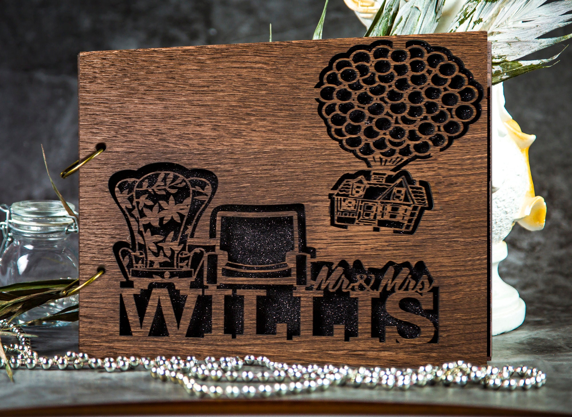 Wedding Up House Guest Book B/N Personalized Guest Book Etsy