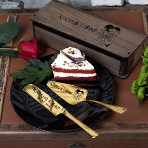 Wedding  gift Personalized Wedding Cake Cutting Set Knife and Server Set  Bride  Groom gift Cake Cutter Serving Set