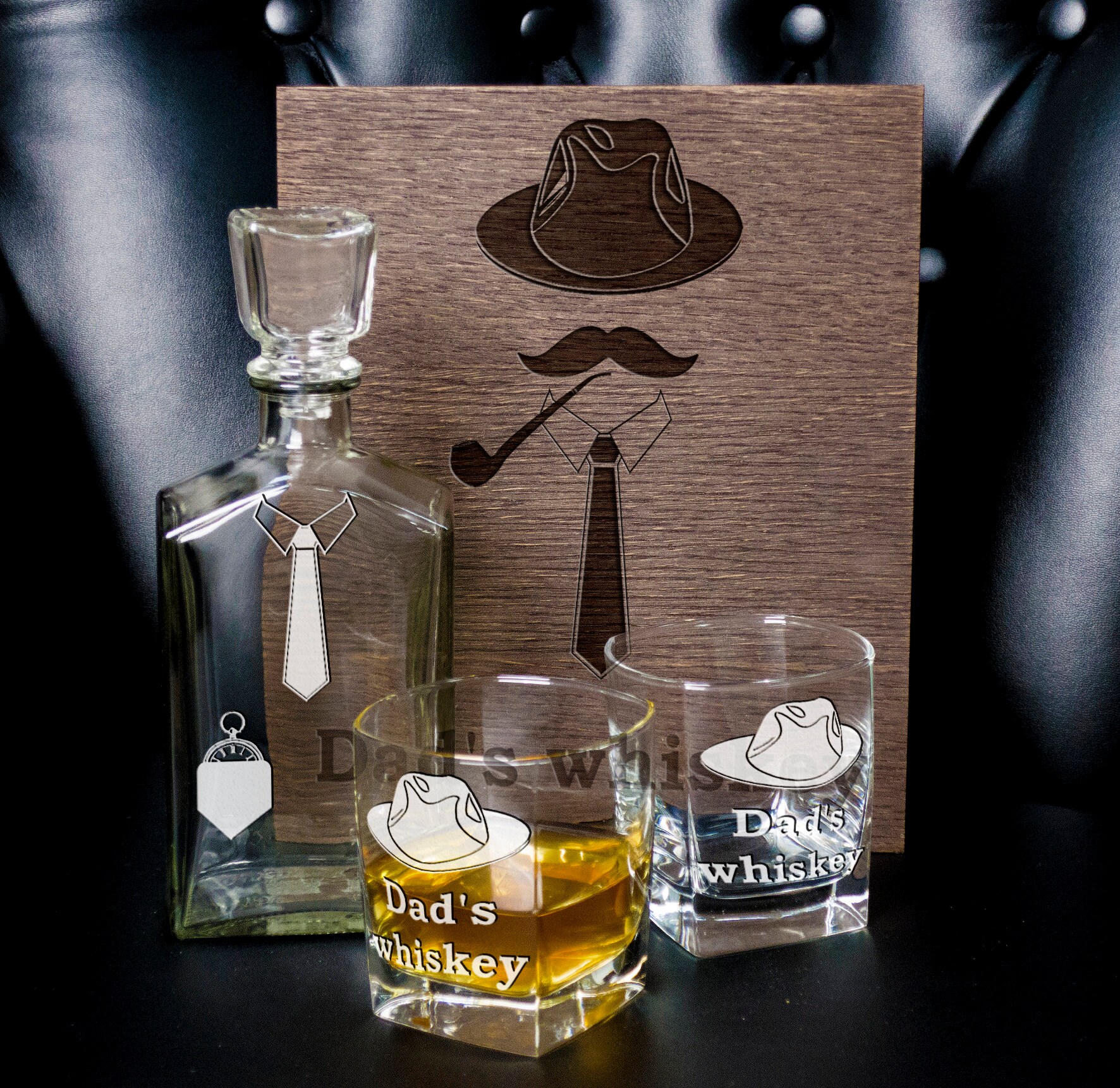 Decanter 2 Whiskey Glasses Personalized Whiskey Gift Set. Etsy