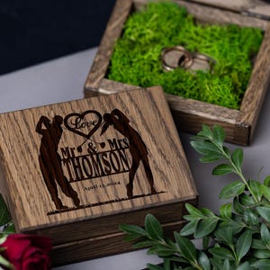 Personalized Wooden Wedding Ring Box with Engraving golf Ring Holder Crafted Customizable Wedding Wooden Ring Box golf Wedding Ring Holder