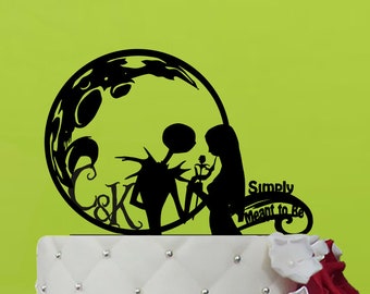 Jack and Sally Wedding Cake Topper - Acrylic Silhouette