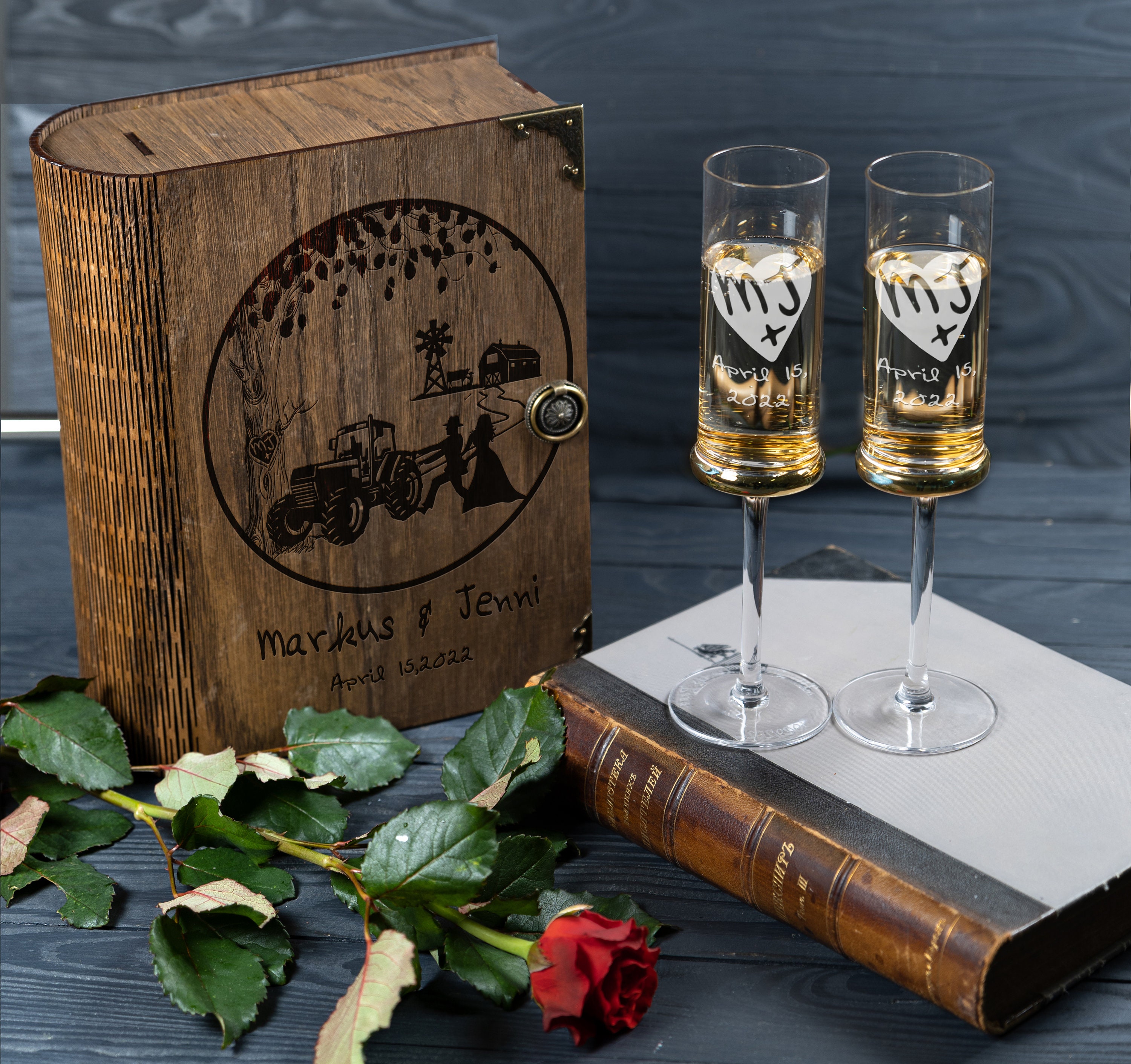 Original gift box] Customized Moet birthday wedding champagne gift  customized portrait logo hand-carved - Shop dyow520 Wine, Beer & Spirits -  Pinkoi