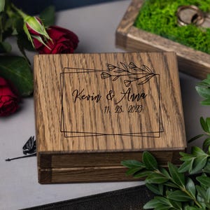 Handmade Oak Ring Box with Secure Ring Holder Crafted Ring Box with Rustic Details Customizable Wedding Wooden Ring Box Wedding Ring Holder