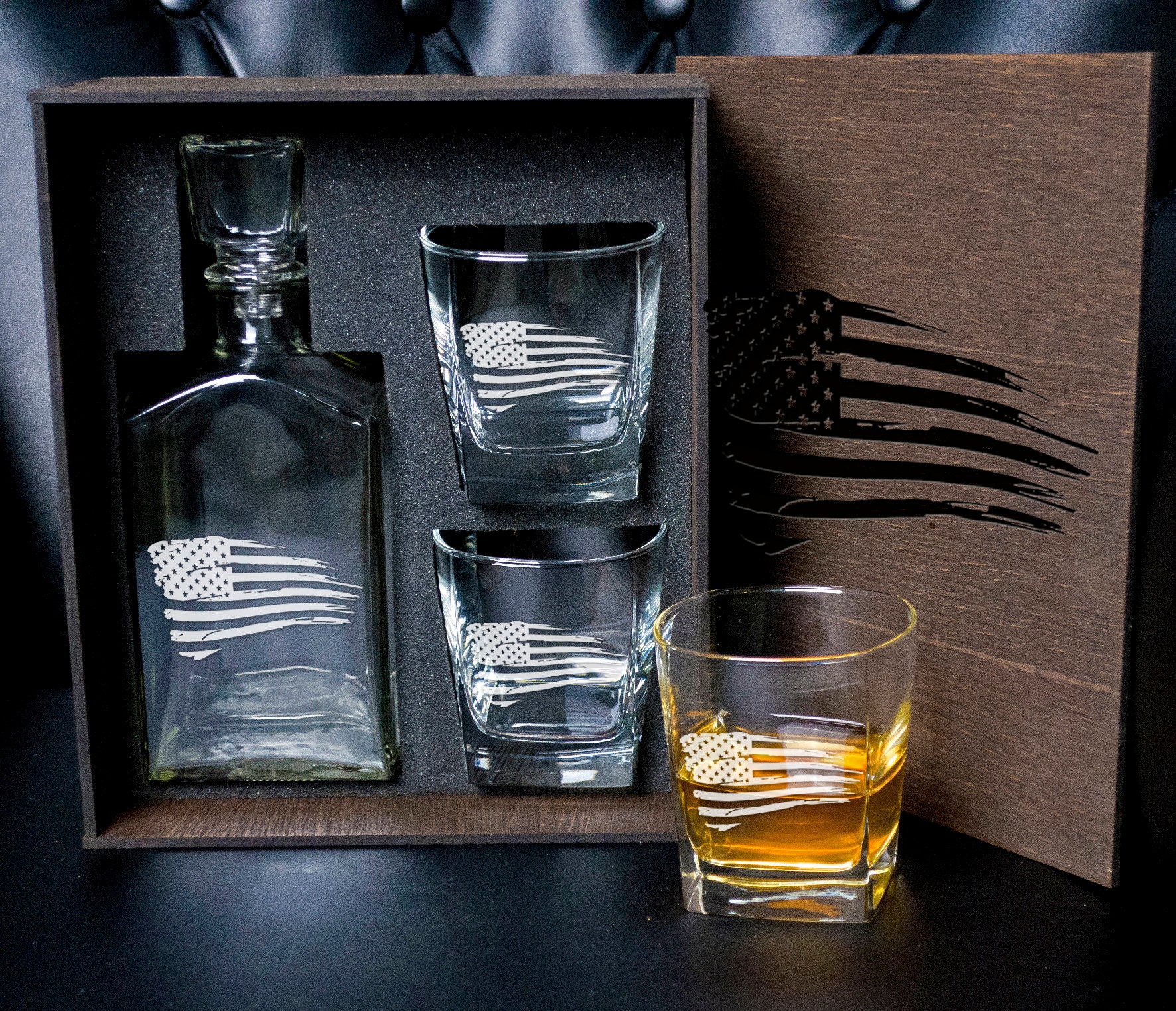 AGMdesign, American Flag Whiskey Glass, Patriotism Glass, Old Glory...