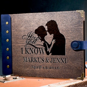 Wedding  Guest Book - 287.1 - Rustic Guestbook   - I Love You - I Know Guestbook  - Guest Book wood