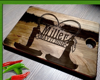 Wedding Gift Cutting Board - 261.1 - Wedding Gift Anniversary Gift / Personalized Cutting Board / gift for fishing cutting board