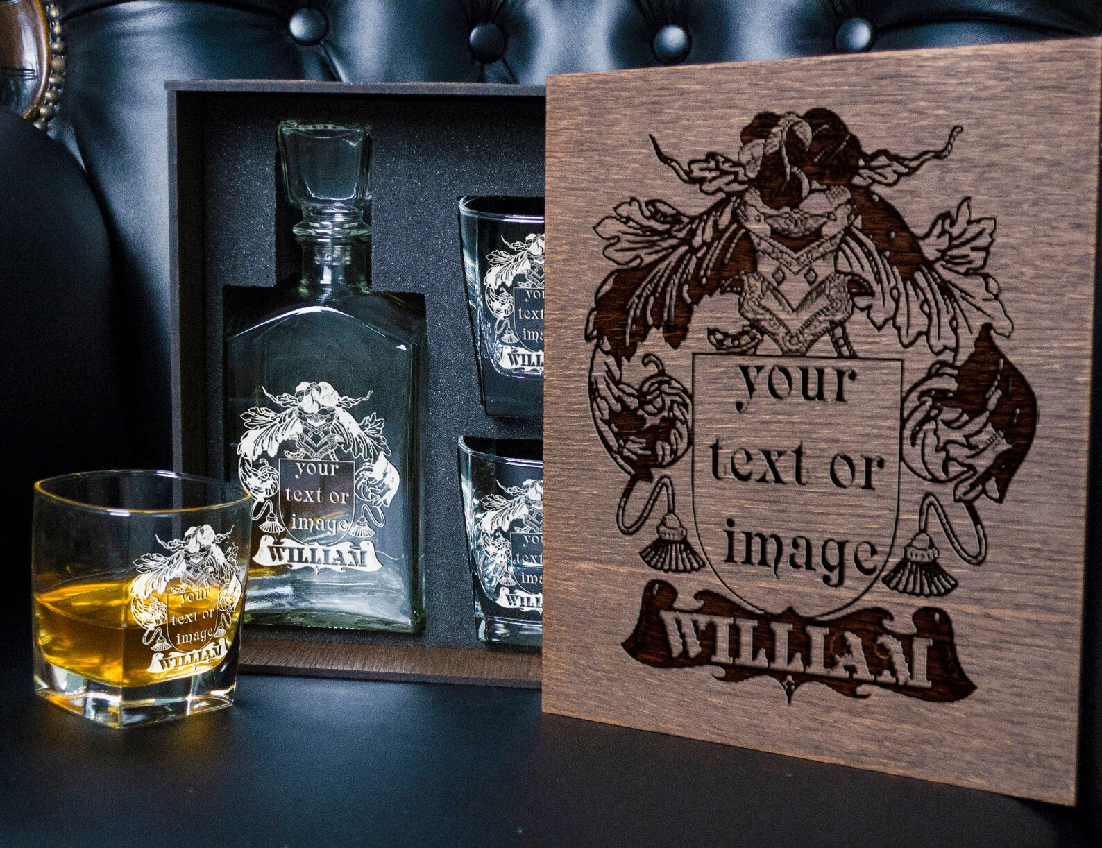 Personalized Whiskey Gift Set 161 Gift for Him Decanter Etsy