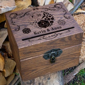 Caixa de cartão de casamento viking presente rústico casamento personalizado dnd master caixa de cartão de casamento masmorra mestre presente caixa de cartão de presente de casamento com cadeado
