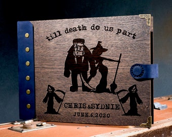 halloween wedding / monsters wedding Guest Book / Till Death Do Us Part / wedding gift guest book