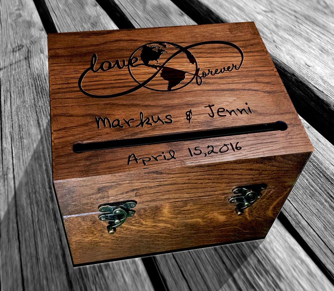 Wooden Card Box 431.1 Infinity Rustic Wedding Wedding Card Box Wedding ...