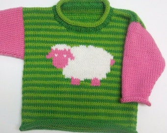 Sheep Roll Neck Sweater Knitting Pattern