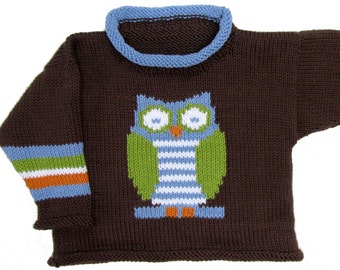 Owl Pullover Knitting Pattern