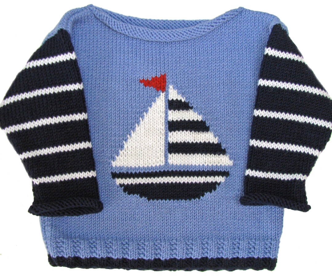 Sailboat Boat Neck Knitting Pattern Etsy