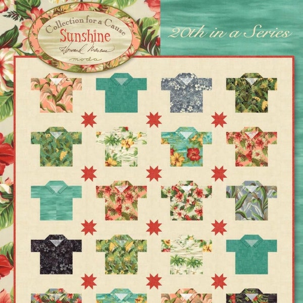 Sunshine Hawaiian Shirt Quilt Pattern - Paper Pattern