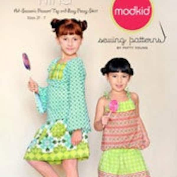 ModKid - Nina - Paper Sewing Pattern for Girl's Peasant top and Skirt