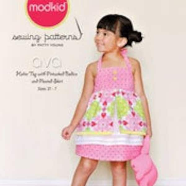 ModKid - Ava - Paper Sewing Pattern for Girl's Halter Top and skirt