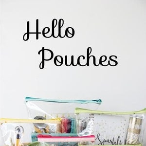 Hello Pouches - A Paper Pattern by Knot + Thread Design - Cute Vinyl Pouches for all your Notions - Hello Pouches - Sewing pattern bag