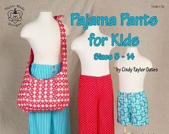 Pajama Pants for Kids - Pattern Book for sizes 5-14 by Cindy Taylor Oates - Used - Master pattern intact - traced patterns of some sizes