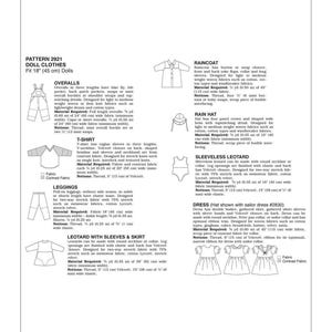 Kwik Sew 2921 Paper Sewing Pattern 18 Doll Clothes image 2