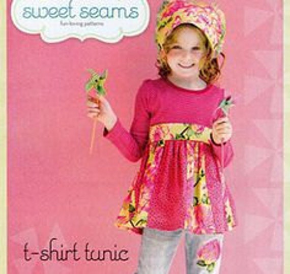 Sweet Seams T-shirt Tunic Paper Sewing Pattern for Girls 