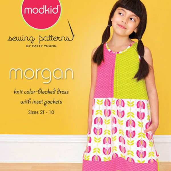 ModKid - Morgan - Paper Sewing Pattern for Girl's Color Blocked Dress
