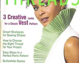 Threads Magazine for People who Love to Sew - Sept 2004 -  Classic Vest, Sewing Stripes, Choosing thread, pants pattern - New condition