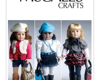 McCall's M6480 - Paper Sewing Pattern for Chic Outfits and Accessories for 18" Doll - 2011 - New factory folded - Skirts, hats, vests, boots