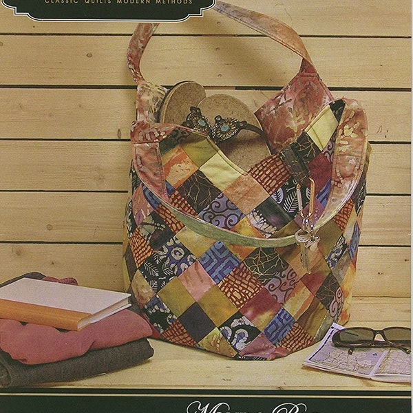 Mondo Bag by Quiltsmart - A paper pattern for a large bag - simple technique - printed interfacing - Charm Pack Friendly- sewing pattern bag