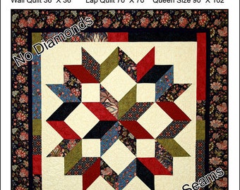 Carpenters Star Quilt Pattern by Debbie Maddy for Calico Carriage Quilt Designs - A paper Pattern -  No Y Seams - No Diamonds