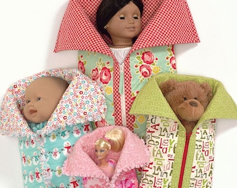 Slumber Party - by Terry Atkinson - Atkinson Designs - Paper Pattern - sleeping bags for dolls and teddy bears